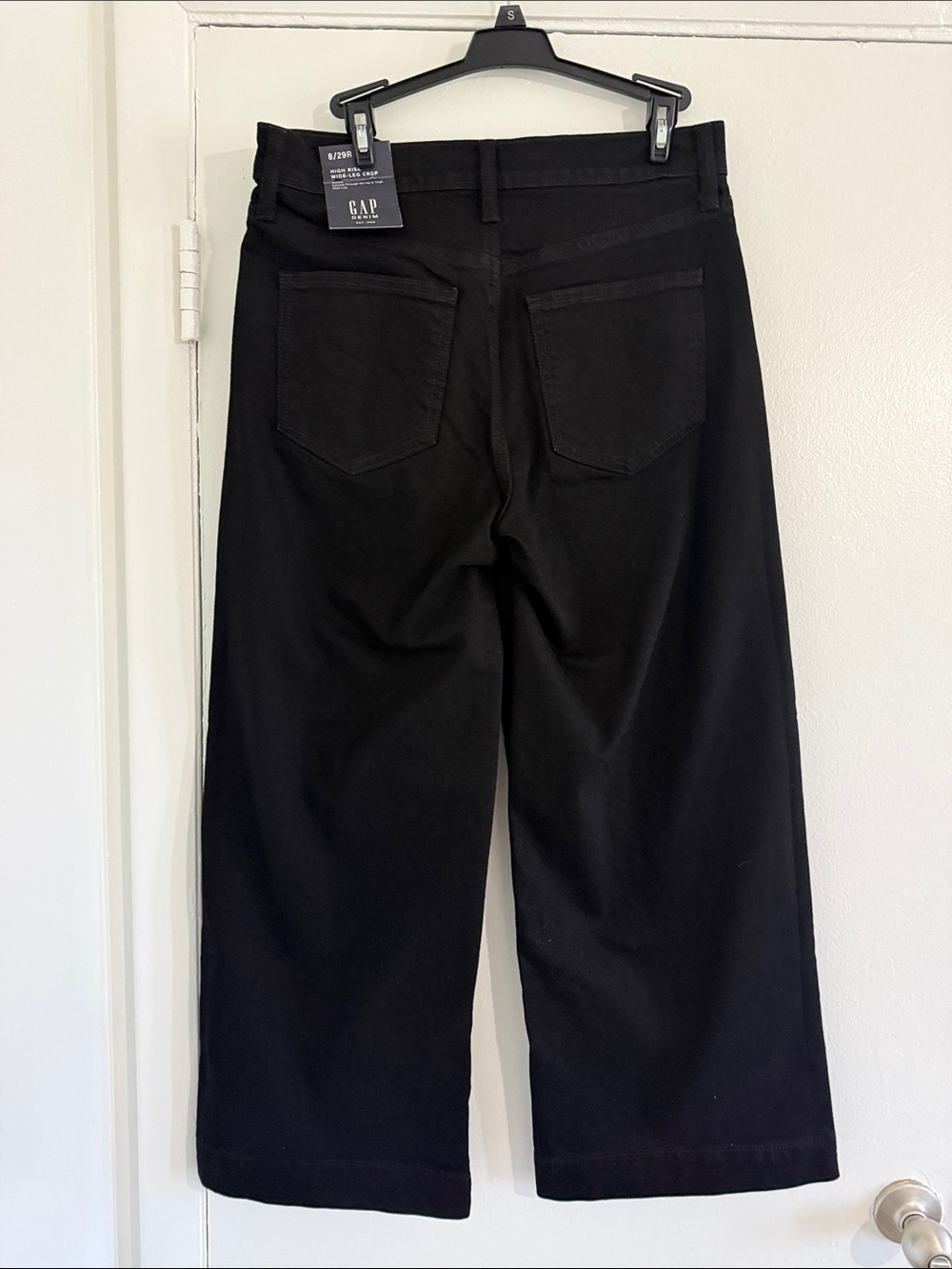 GAP Black High-Rise Wide-Leg Crop Jeans